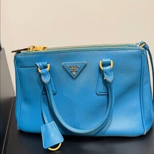 Prada Sky Blue Leather Satchel
